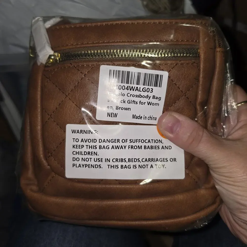Crossbody Bag Adjustable Leather Chest Sling Backpack BROWN READ DESCRIPTION